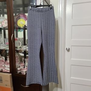Asos Women's Geometric Print Bell Bottom Elastic Waist Discl Pull On Pants 4 NWT